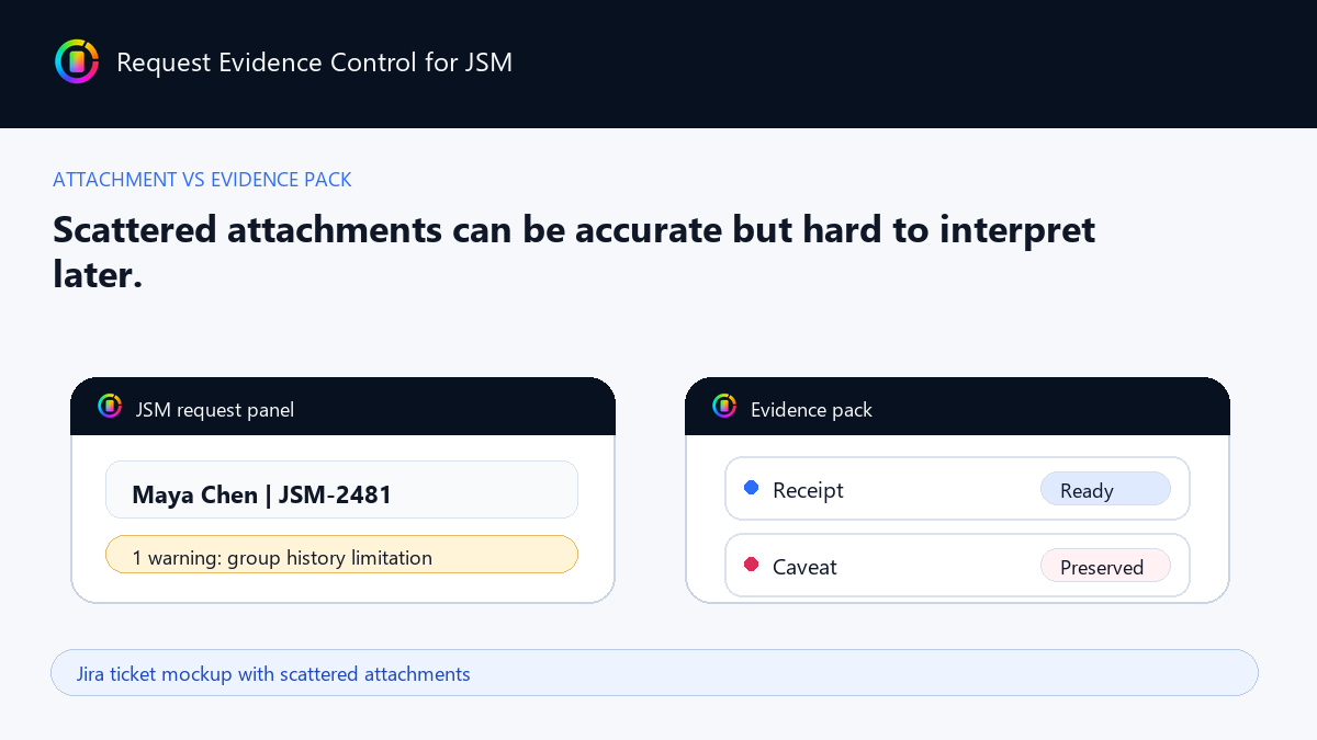 Jira ticket example with scattered attachments